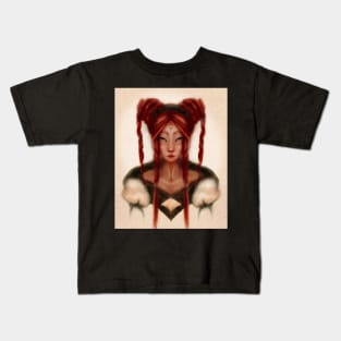 Portrait of fierce surreal magical fairy queen with jewel Kids T-Shirt